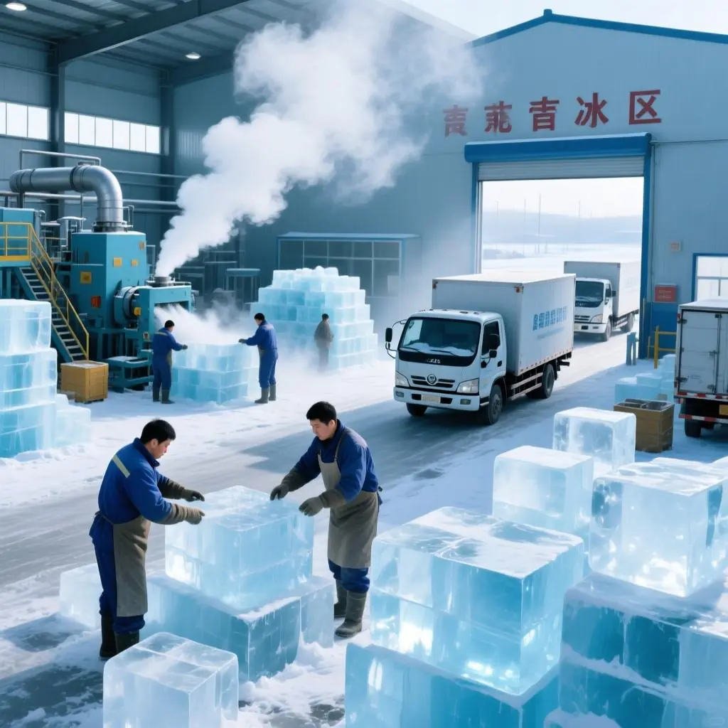吉林冰厂提供食用冰块干冰的配送