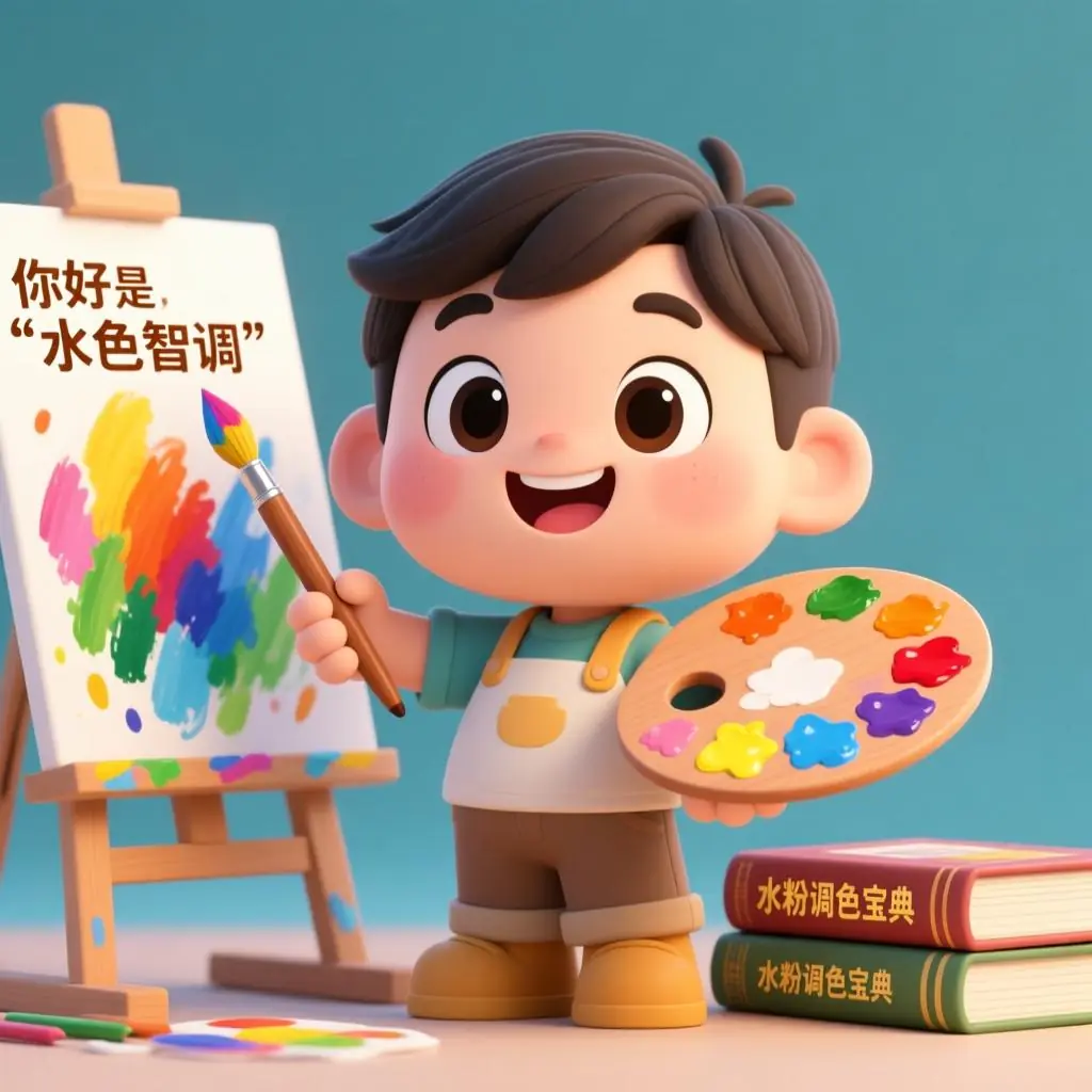 水色智调水粉调色技法辅助胡可昕创作
