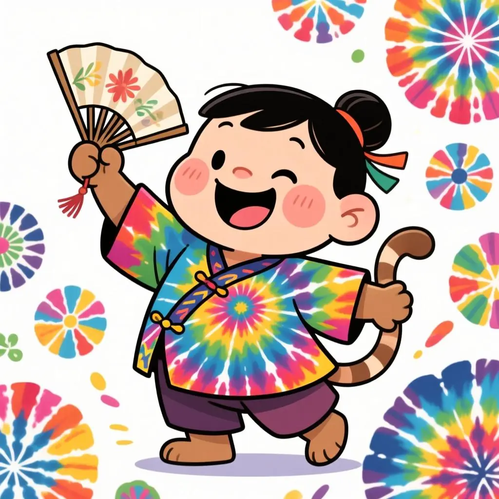 扎染民间美术小助手李星彦创作